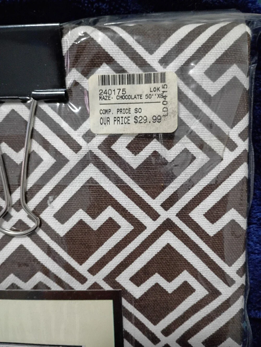 Maze Drape Cotton Curtain in Cocoa and Natural/Off White Background